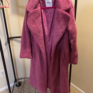 Women's Pink Teddy Coat
